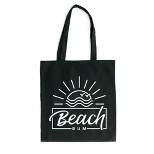 City Creek Prints Beach Bum Sun Canvas Tote Bag - 15x16 - Black