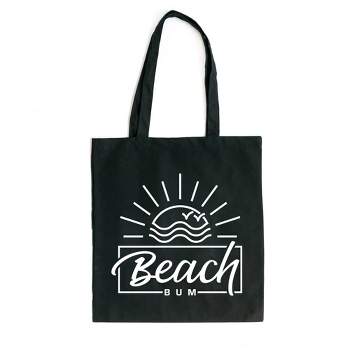 City Creek Prints Beach Bum Sun Canvas Tote Bag - 15x16 - Black