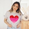 Simply Sage Market Women's Heart Ombre Short Sleeve Garment Dyed Tee - 2 of 3