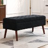 TiramisuBest 43.3" Brown PU Leather Storage Bench Ottoman for Bedroom, Entryway & Foot of Bed - 3 of 4