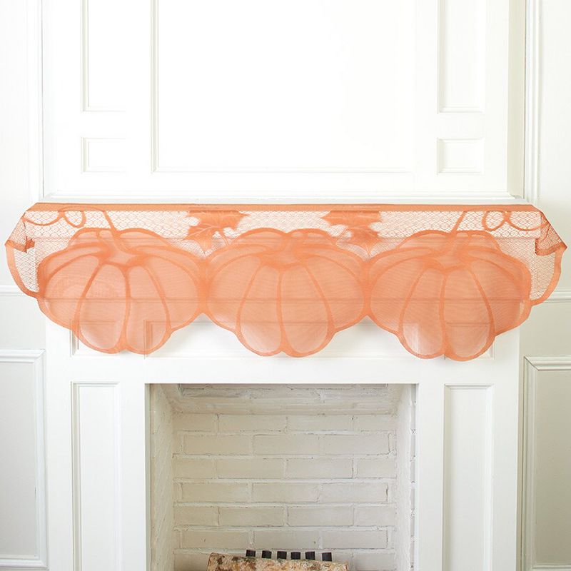 The Lakeside Collection Pumpkin Mantel Scarf - Fall/Autumn Decor for Fireplace or Table, 3 of 9