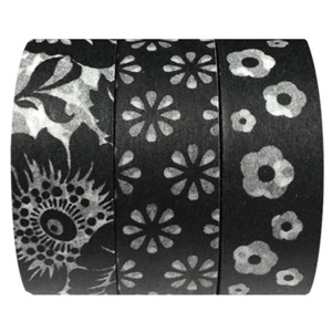 Wrapables Dark Posies Washi Masking Tape (Set of 3) - 1 of 3