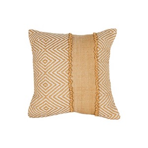 20x20 Outdoor Geometric Filled Throw Pillow Ochre by Foreside Home & Garden - 1 of 4