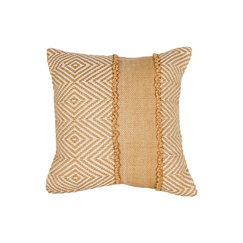 20x20 Outdoor Geometric Filled Throw Pillow Ochre by Foreside Home & Garden - image 1 of 4