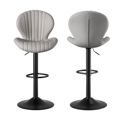 Dexmalle Set of 2 Swivel Bar Stools,Gray