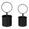 Kate and Laurel Kellet  Metal Hanging Planter, 2 Piece, Black - 3 of 4