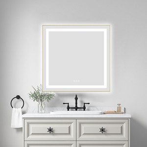 Sapphtopaz Bathroom Wall Mirror,Vanity Mirror with Metal Frame, Wall Mounted Bathroom Mirrors Anti-Fog for Over Sink,Bedroom,Entryway,Living Room - 1 of 4