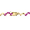 EVERLY JEWELRY | Yellow Plated Sterling Silver 9 1/2 CT TGW Created Pink Sapphire Bracelet, 7.75-inch - 4 of 4