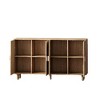 Lyngins Rattan Storage Cabinet with Adjustable Shelf, Versatile Kitchen Cabinet, 4-Door Sideboard Buffet Cabinet & Pantry Cabinet, Solid Wood Legs - 4 of 4