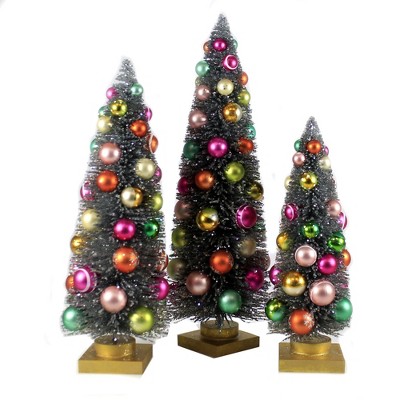 Christmas 16.5" Silver Rainbow Trees Putz Village Retro  -  Decorative Figurines