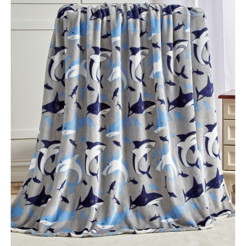 Noble House Extra Cozy and Comfy Microplush Throw Blanket (50" x 60") Shark, 2 of 5