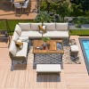 Modern Minimalist Patio Sectional Sofa Set,Woven Rope L-Shaped Outdoor Couch,Garden Furniture Sofa Set with Coffee Table and Cushions-Coolbibila - 3 of 4