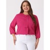 Agnes Orinda Women's Plus Size Stylish Tie Neck 3/4 Ruffle Sleeves Work Office Blouses - 2 of 4
