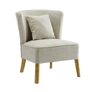1pc Accent Chair with Curved Back Ivory - Saracina Home
