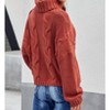 Women's Weather Cable Knit Turtleneck Sweater - Shewin Inc. - 2 of 3