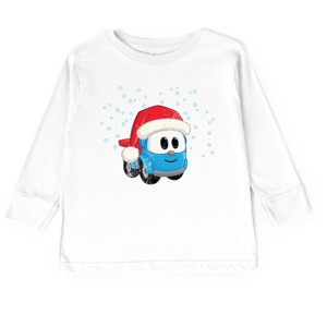 Leo the Truck Santa Hat Snow - Toddler Long Sleeve Graphic Tee - 1 of 3