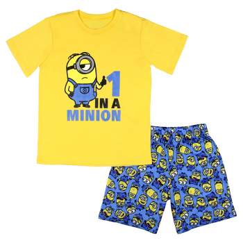 Despicable Me Boys' Movie Minions 1 In A Minion Sleep Pajama Set Shorts Multicolored