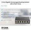[Certified Refurbished] D-Link 5-Port Gigabit PoE+ Unmanaged Switch | 4 PoE+ Ports (60W Total PoE Budget) | Metal Compact Desktop - (DGS-1005P/RE) - 4 of 4