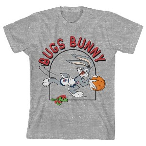 Space Jam 1996 Bugs Bunny with Logo Youth Boy's Athletic Heather T-Shirt - 1 of 3