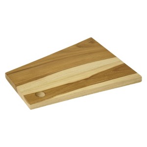 SEVOBAL Serving Platters Handmade Teak Wood Cheese and Bread Board with Asymmetrical Modern Design for Cakes, Appetizers, Brown, 8.07"*10.04"*0.59" - 1 of 4