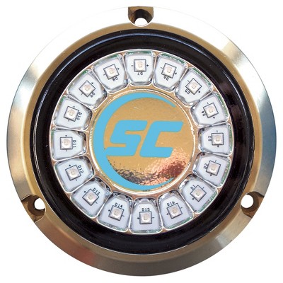 Shadowcaster Marine Lighting SCR-16-BB-BZ-10 Bimini Blue Single Color Underwater Light - 16 LEDs - Bronze