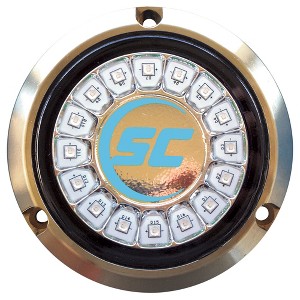 Shadowcaster Marine Lighting SCR-16-BB-BZ-10 Bimini Blue Single Color Underwater Light - 16 LEDs - Bronze - 1 of 1
