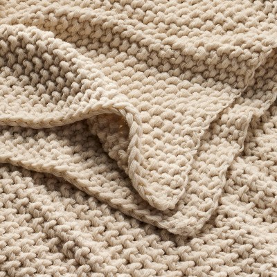 Chunky Knit Full/Queen Bed Blanket - Thumbnail 5
