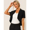 Allegra K Women's Business Casual Open Front Notch Lapel Lightweight Short Sleeve Cardigan Blazer - 2 of 4