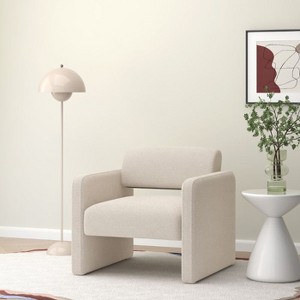 CAVINAS Armless Accent Chair, Upholstered Lounge Chair with Backrest, Minimalist Reading Chair for Small Spaces - 1 of 4