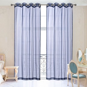 Ruthy's Outlet Panel Pair Window Sheer Curtains Grommet Panels - 1 of 3