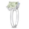 EVERLY JEWELRY | Sterling Silver 3 3/4 CT TGW Square Green Quartz and Sky Blue Topaz Ring - 2 of 4