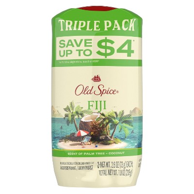 Old Spice Men's Antiperspirant and Deodorant - Fiji with Palm Tree - 2.6oz/3pk