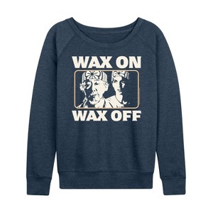 Women's - The Karate Kid - Wax On Wax Off Lightweight French Terry Wide Neck Long Sleeve Shirt - 1 of 4