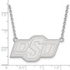 Black Bow Jewelry 10k White Gold Oklahoma State Cowboys NCAA Necklace 18 Inch - 2 of 4