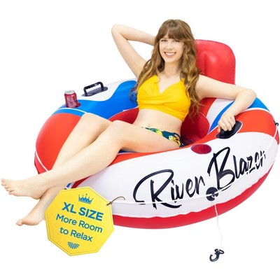 2025 Upgraded Sunlite Sports River Tube, Premium River Raft - Americana XL 53"