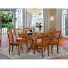 7-Piece Oval Saddle Brown Finish Solid Wood Top Dining Table with 6-Chairs with - 2 of 4