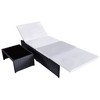 vidaXL Reclining Garden Chair Set of 3 Black and cream white - 4 of 4