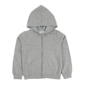 Leveret Kids Zipper Neutral Solid Color Sweat Hoodie - 1 of 3