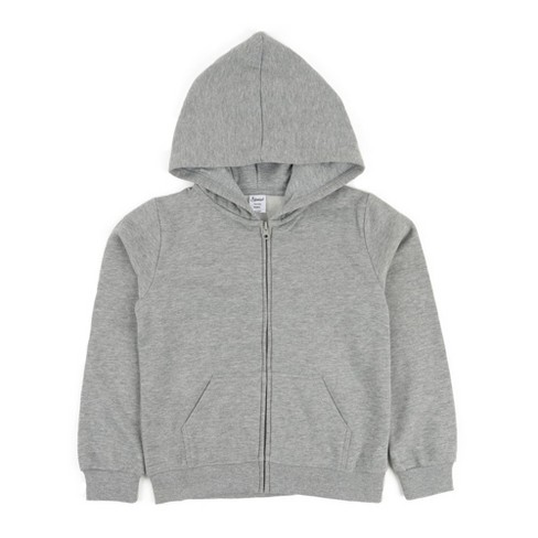 Leveret Kids Zipper Sweat Hoodie Light Gray 8 Year