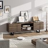 Industrial TV Stand for 80 Inch, Modern Entertainment Center with 2 Drawers, Wooden Media Cabinet with Heavy Duty Leg and Open Storage - 3 of 4