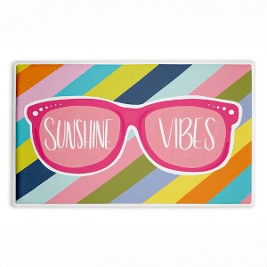 Stupell Industries Sunshine Vibes Sunglasses Printed Plush Bath Mat And Bath Rug, Design By Emily Cromwell, 18"X30" - 1 of 4