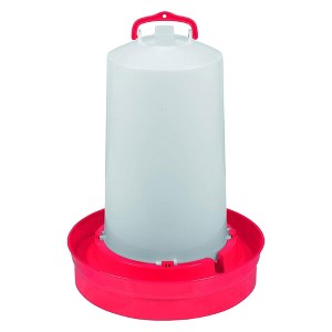 Little Giant Deep Base Automatic Poultry Waterer Dispenser with Handle for Chickens & Birds, Red, 3 Gallon - 1 of 1