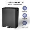 16 Gal Dual Compartment Step Trash Can, Stainless Steel with 2 Removable Buckets, Foot Pedal Operated Recycling Bin for Kitchen and Bathroom - 4 of 4