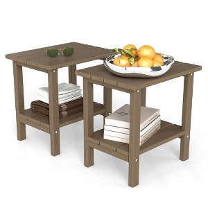 Yardgrace All Weather Space Saving HDPE Double Layer Coffee Table - 1 of 4
