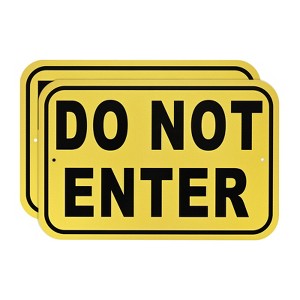 Unique Bargains Waterproof Reflective Rust Free Do Not Enter Sign 2 Pcs - 1 of 4