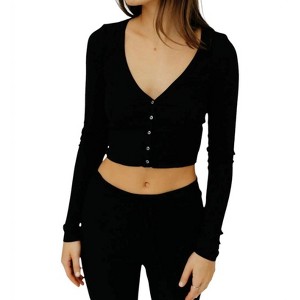 Women's Cropped Cardigan - Eterne - 1 of 4