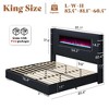 AMERLIFE Modern Bed Frame with Fireplace, Wingback Platform Bed Frame with 60.4“ Extra Tall Headboard, Beige - 2 of 4