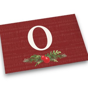 Personalization Mall Nostalgic Noel Burgundy Doormat, 18 x 27 - 1 of 1