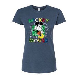 Women's - Disney - Mickey Mouse Cartoon Pop Fitted Graphic T-Shirt - 1 of 2