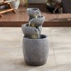 John Timberland Four Bowls 32" High Gray Faux Stone LED Cascading Floor Fountain - 2 of 4